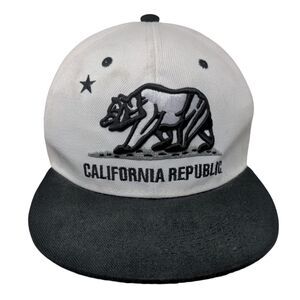 California Republic Snapback Hat White One Size Embroidered Howd